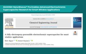 developed a fully electrospray-processable electrochromic supercapacitor architecture for smart window applications by combining CBP-based anodic layers with PEDOT:PSS cathodic layers.